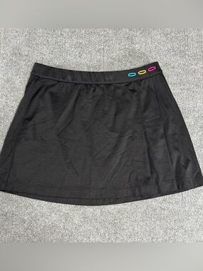 Vintage Tail Tennis Skirt Medium Black Neon 90s Retro Performance Sport Preppy